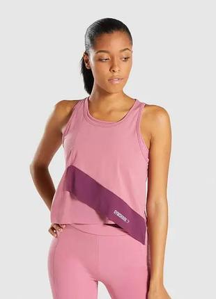 Спортивна майка укорочена gymshark (р. s) asymmetric vest джимшарк