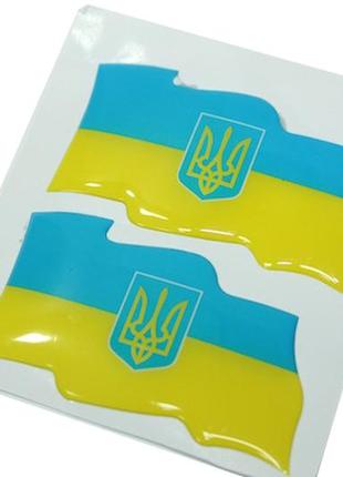 Наклейка рельєфна flag ukraine 8х4см/2шт1 фото