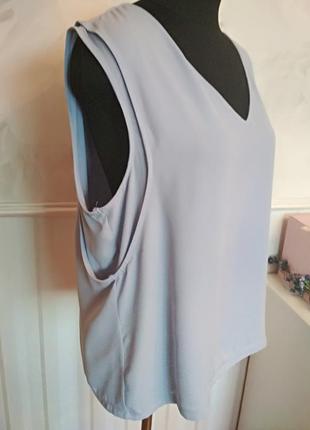 Нежно-голубая двойная блуза, размер 50-52.