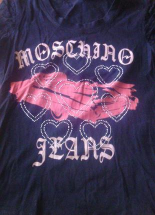 Футболка moschino p.s италия в кружевным рукавом