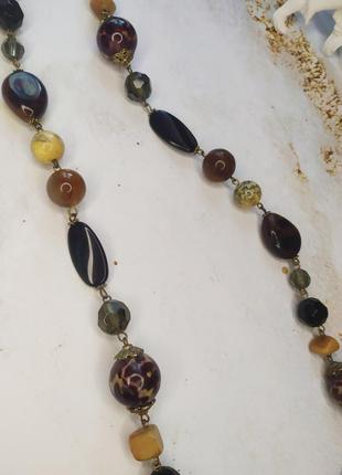 Довгі бусики скло камінь пластик2 фото