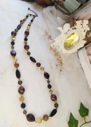 Довгі бусики скло камінь пластик3 фото