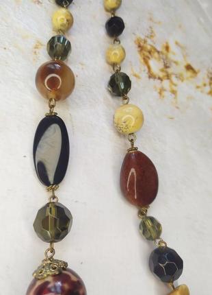 Довгі бусики скло камінь пластик5 фото