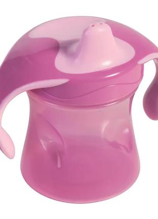 Чашка-непроливайка с ручками розовая baby-nova 220 мл (4001071012257)1 фото