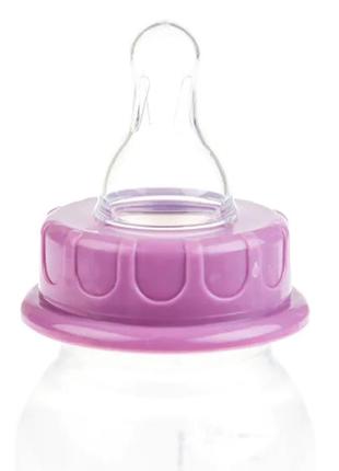 Бутылочка пластиковая "декор" для девочки 240 мл baby-nova 0m+ (4001071400115)2 фото