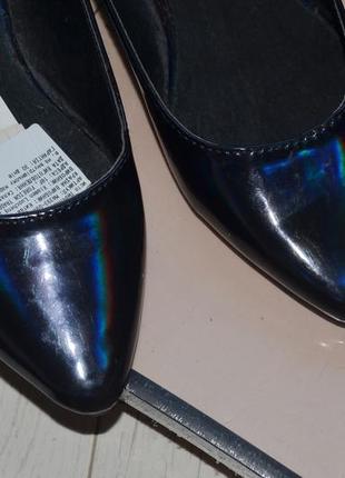 35-36 р новые фирменные туфли балетки из искусственной кожи синие девочке reserved4 фото