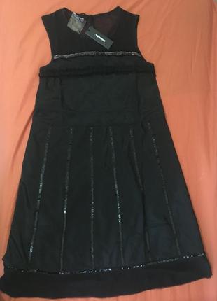 Платье черное комбинированное-размер-8\102 фото