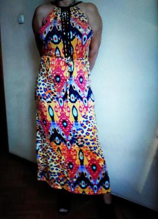 Трикотажное платье сарафан макси