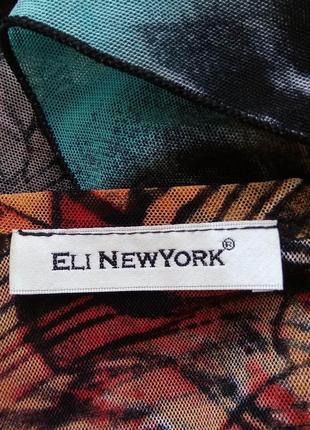 Роскошная блуза eli newyork накидка парео пончо кимоно/батал/яркая летняя абстракция/сетка7 фото