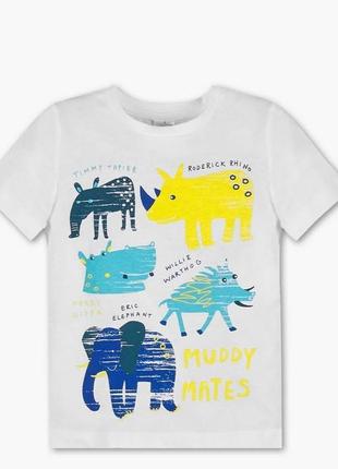 Белоснежная футболка с ярким принтом на мальчика, palomino, c&a