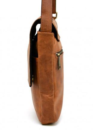 Мужская кожаная сумка через плечо rb-1301-3md tarwa с клапаном рыжая4 фото