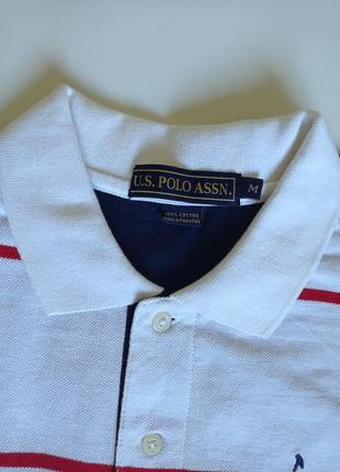 U.s. polo assn новое поло 2xl xl 52 белое красные полосы сша4 фото