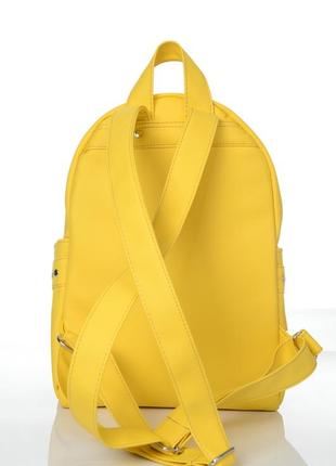 Жіночий великий місткий рюкзак в жовтому кольорі7 фото