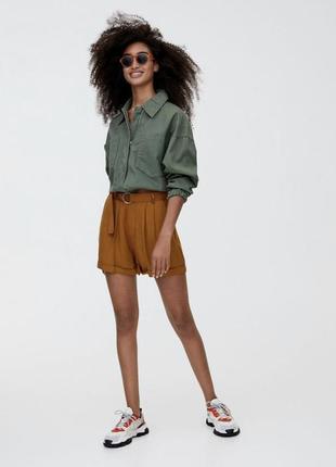 Шорти, шорты, легкі шорти з ременем , шорты легкие с ремнем, s, m, pull&bear