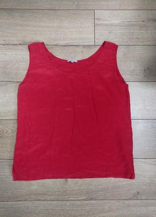 Шовкова блуза червона р. m блузка шелковая красная