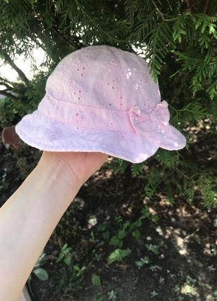 Шляпка панамка 👒 розовая 3-6 мес2 фото