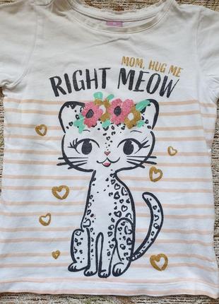 Очень милая  брендовая футболка с рисунком "кошка"2 фото