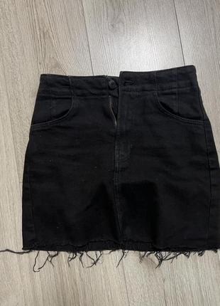 Чёрная джинсовая юбка размер 344 фото