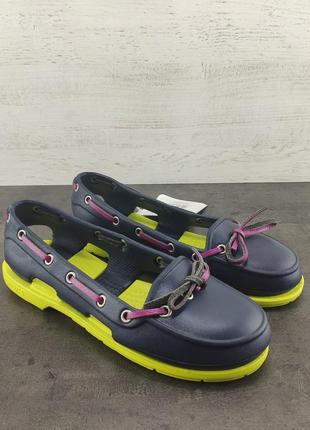 Сандалии crocs beach line boat размер w5, 35.