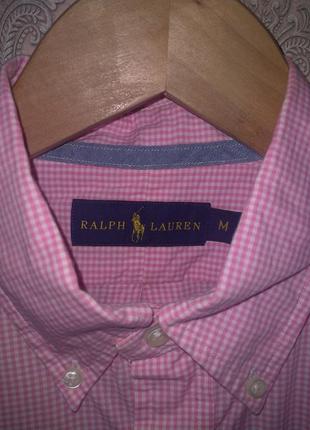 Мужская клетчатая рубашка с коротким рукавом ralph lauren4 фото