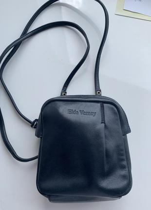 Шкіряна маленька сумочка, гаманець через плече2 фото