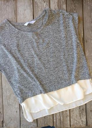 Футболка с шифоновой вставкой