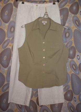 Летняя хлопок эластан блуза без рукавов жилет laura ashley2 фото