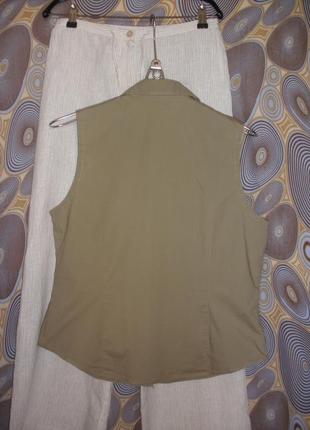 Летняя хлопок эластан блуза без рукавов жилет laura ashley4 фото