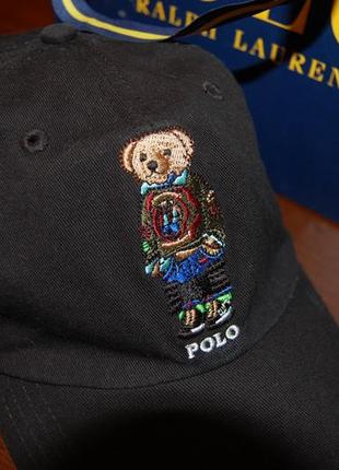 Кепка бейсболка чёрная polo big bear ralph lauren новая, до 60 см.2 фото