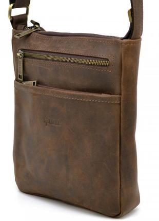 Чоловіча шкіряна сумка через плече rc-1300-3md tarwa коричнева1 фото