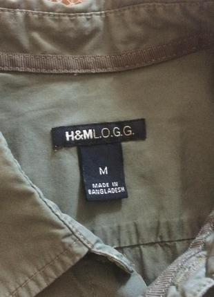 Стильна літня сорочка з кишенями кольору хакі h&m5 фото