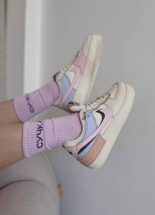 Nike air force shadow pink glaze новинка жіночі трендові кросівки найк форс молочні кремові кольорові весна літо осінь молочные цветные кроссовки2 фото