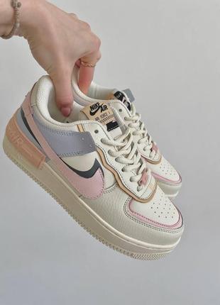 Nike air force shadow pink glaze новинка жіночі трендові кросівки найк форс молочні кремові кольорові весна літо осінь молочные цветные кроссовки7 фото