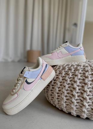 Nike air force shadow pink glaze новинка жіночі трендові кросівки найк форс молочні кремові кольорові весна літо осінь молочные цветные кроссовки10 фото