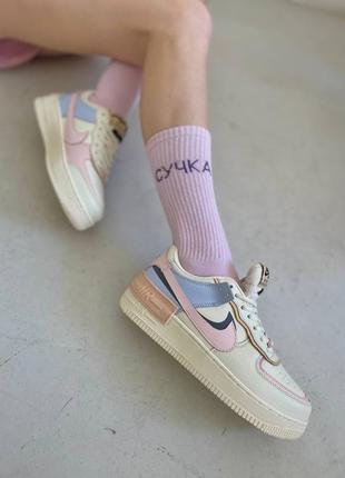 Nike air force shadow pink glaze новинка жіночі трендові кросівки найк форс молочні кремові кольорові весна літо осінь молочные цветные кроссовки1 фото