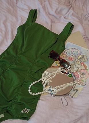 Зелений купальник-плаття