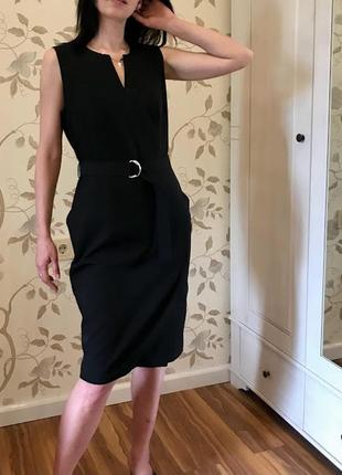 Стильное черное платье  р. 38 на м/л