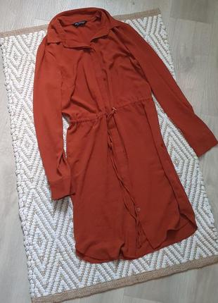 Рыжее платье-халат