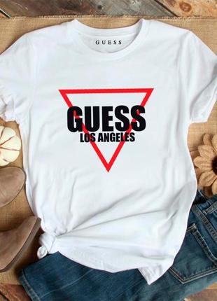 Жіноча футболка guess гесс біла женская футболка guess гесс белая