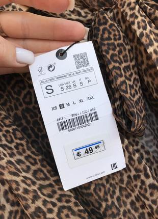 Zara leopard 🐆 print dress платье шифоновое платье деллпардовое6 фото