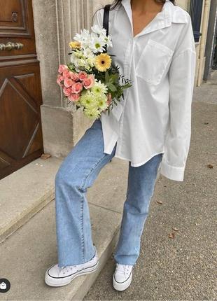 Хлопковая рубашка оверсайз