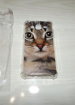 Протиударний чохол для samsung galaxy j3 кіт дизайнерські чохли