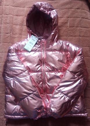 Стильна блискуча куртка (колір рожеве золото)/стильная блестящая курточка (цвет розовое золото)