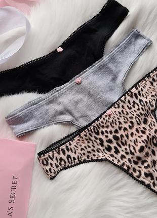 Трусики стрінги 100% бавовна victoria's secret вікторія сікрет оригінал