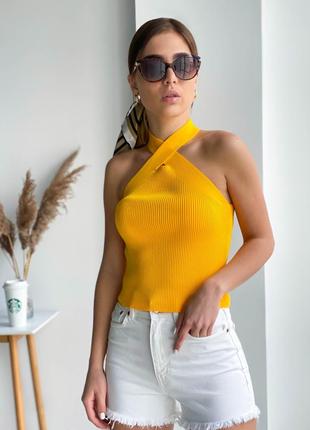 Жовтий топ в рубчик