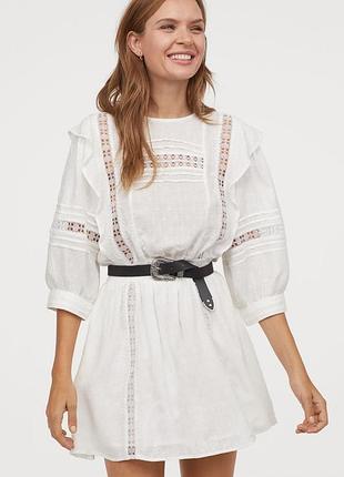Нове біле плаття h&m з натуральної тканини