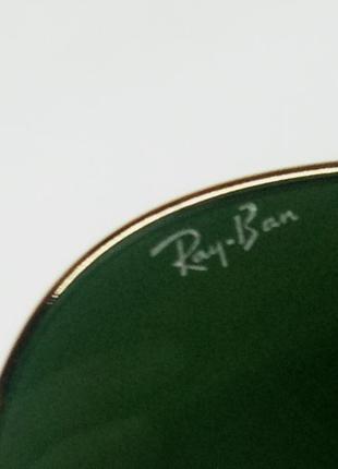 Ray ban aviator 3025 очки капли унисекс солнцезащитные линзы стекло зеленые в золотом металле10 фото
