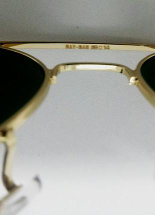 Ray ban aviator 3025 очки капли унисекс солнцезащитные линзы стекло зеленые в золотом металле6 фото