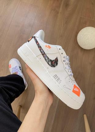 Женские кожаные кроссовки nike air force 1 low just do it#найк3 фото