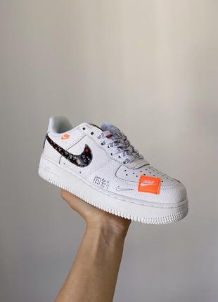 Женские кожаные кроссовки nike air force 1 low just do it#найк